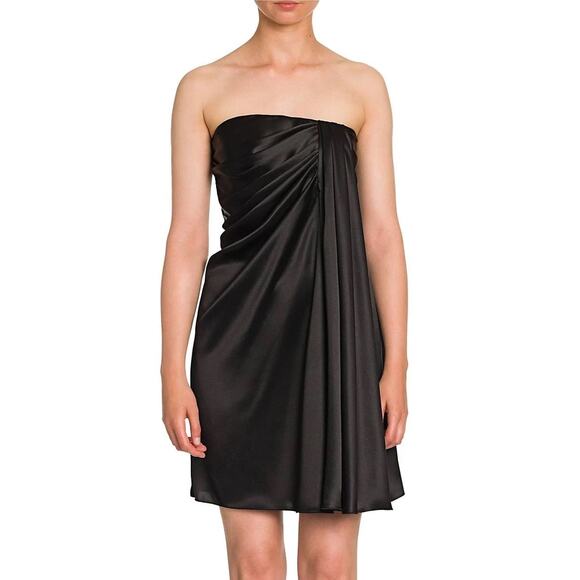 Copied - DOLCE & GABBANA Strapless Draped Stretch Satin Mini Dress 44 L - Picture 1 of 11